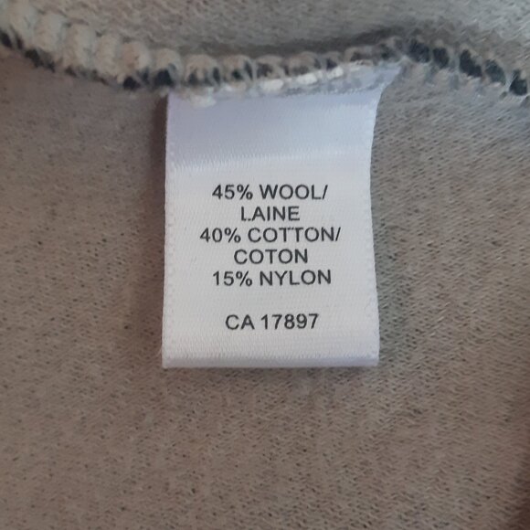 Banana Republic SZ M Heather Grey Full Zip Up Wool & Cotton Men's Sweater Jacket - Picture 11 of 16